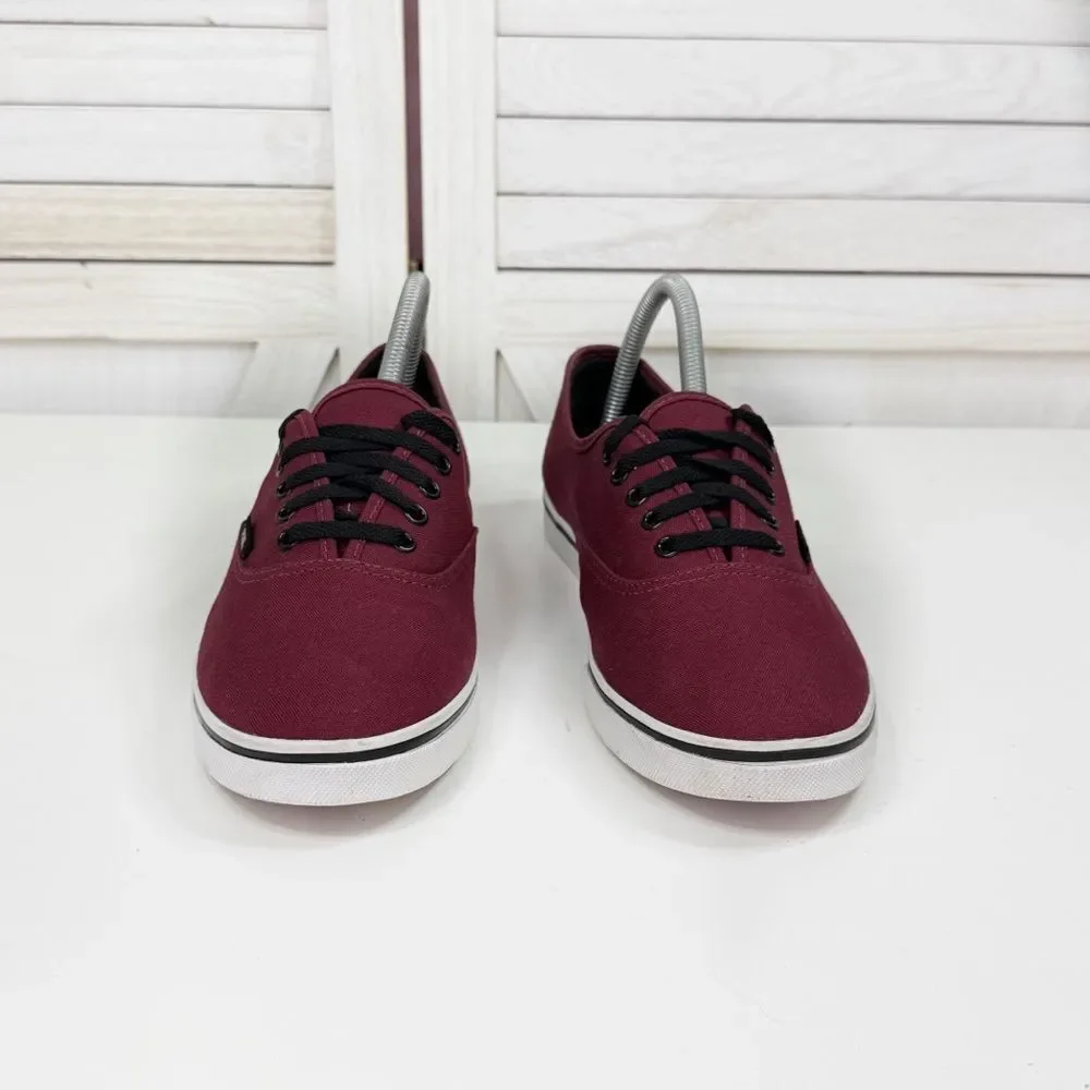 Vans Authentic Canvas Low Top Lace Up Sneakers Burgundy Red 8‎ Men 9.5 Women